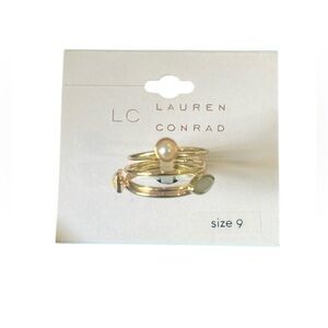 5/$25 LC Lauren Conrad Gold and White Modern Ring